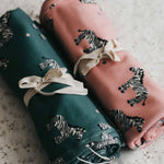 Bencer & Hazelnut - Jersey Swaddle - Zebby Green