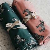 Bencer & Hazelnut - Jersey Swaddle - Zebby Green