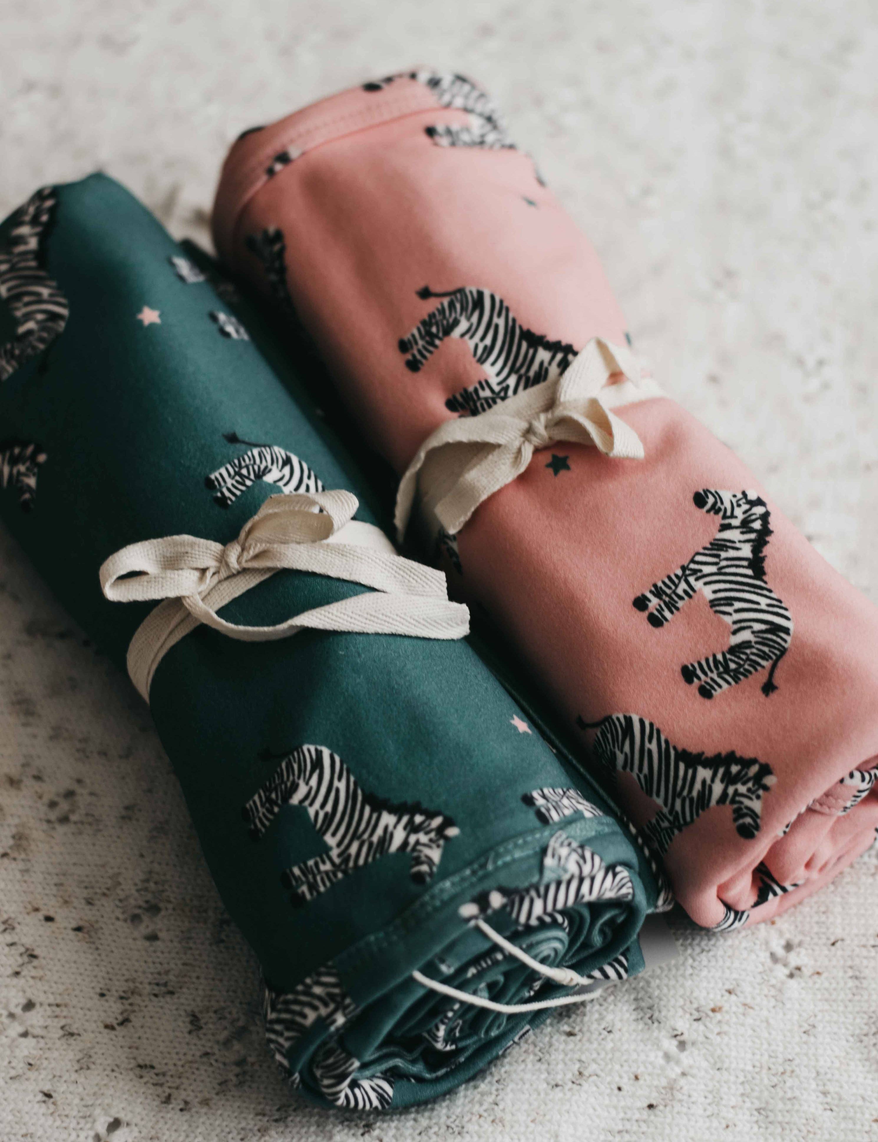 Bencer & Hazelnut - Jersey Swaddle - Zebby Green