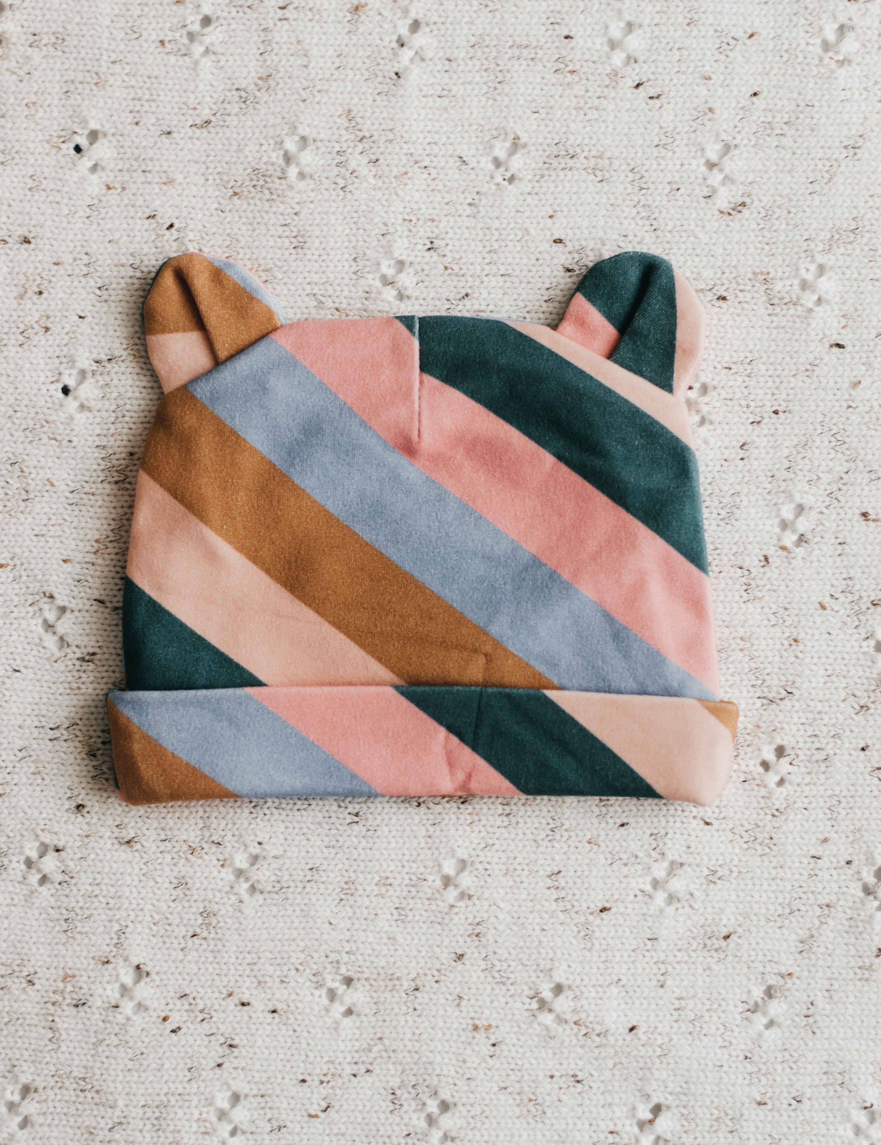 Bencer & Hazelnut - Newborn Beanie - Retro Stripe