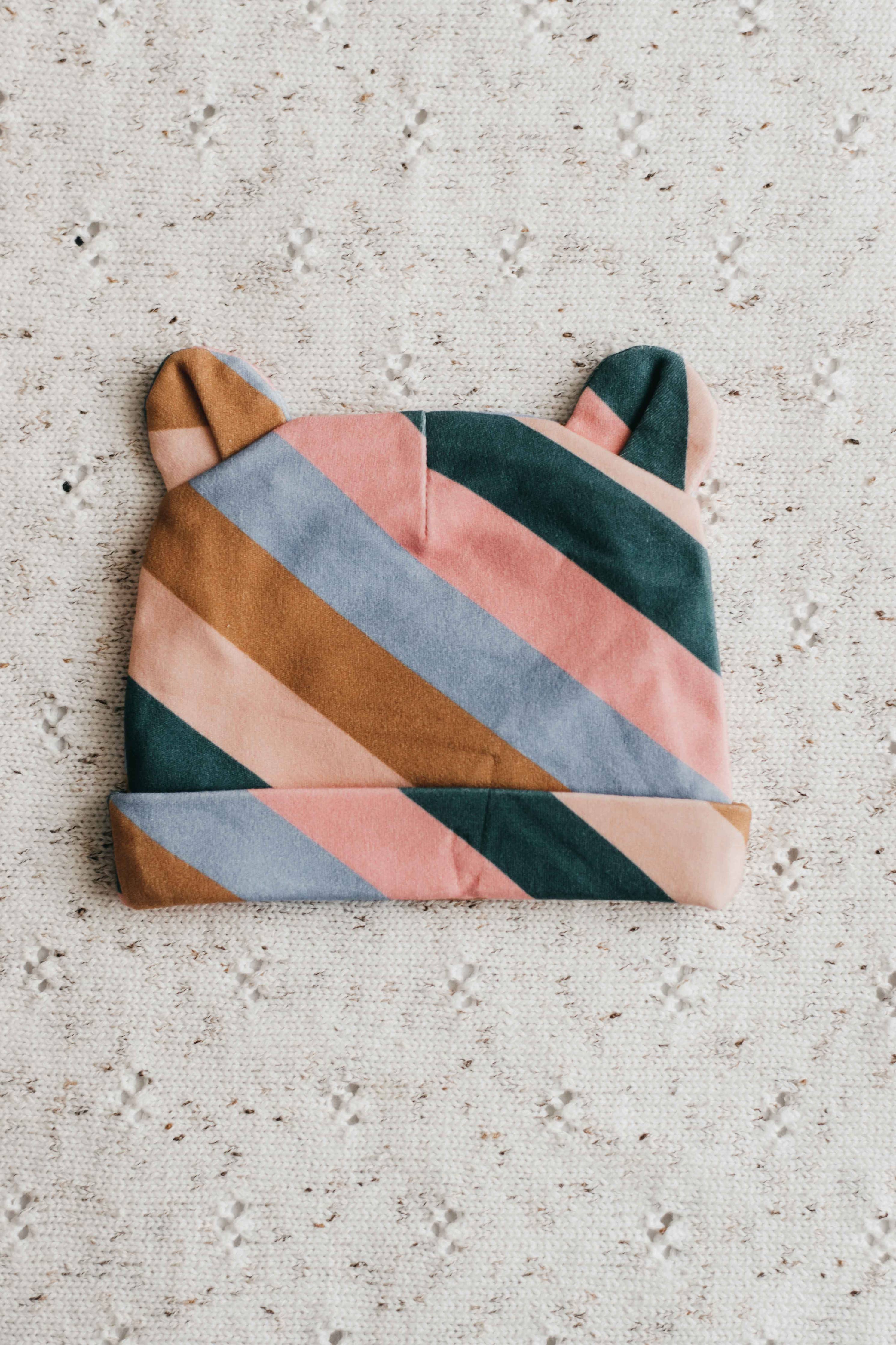 Bencer & Hazelnut - Newborn Beanie - Retro Stripe
