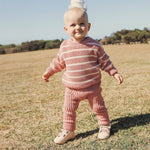 Chunky Rib Knit Jumper- Cameo Stripe