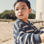 Chunky Rib Knit Jumper- Navy Stripe