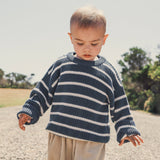 Chunky Rib Knit Jumper- Navy Stripe