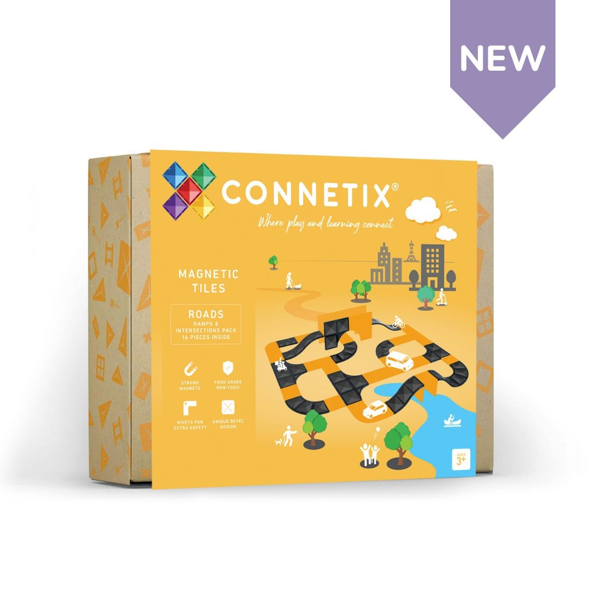 Connetix Magnetic Tiles - Ramps & Intersections Pack 16 pc