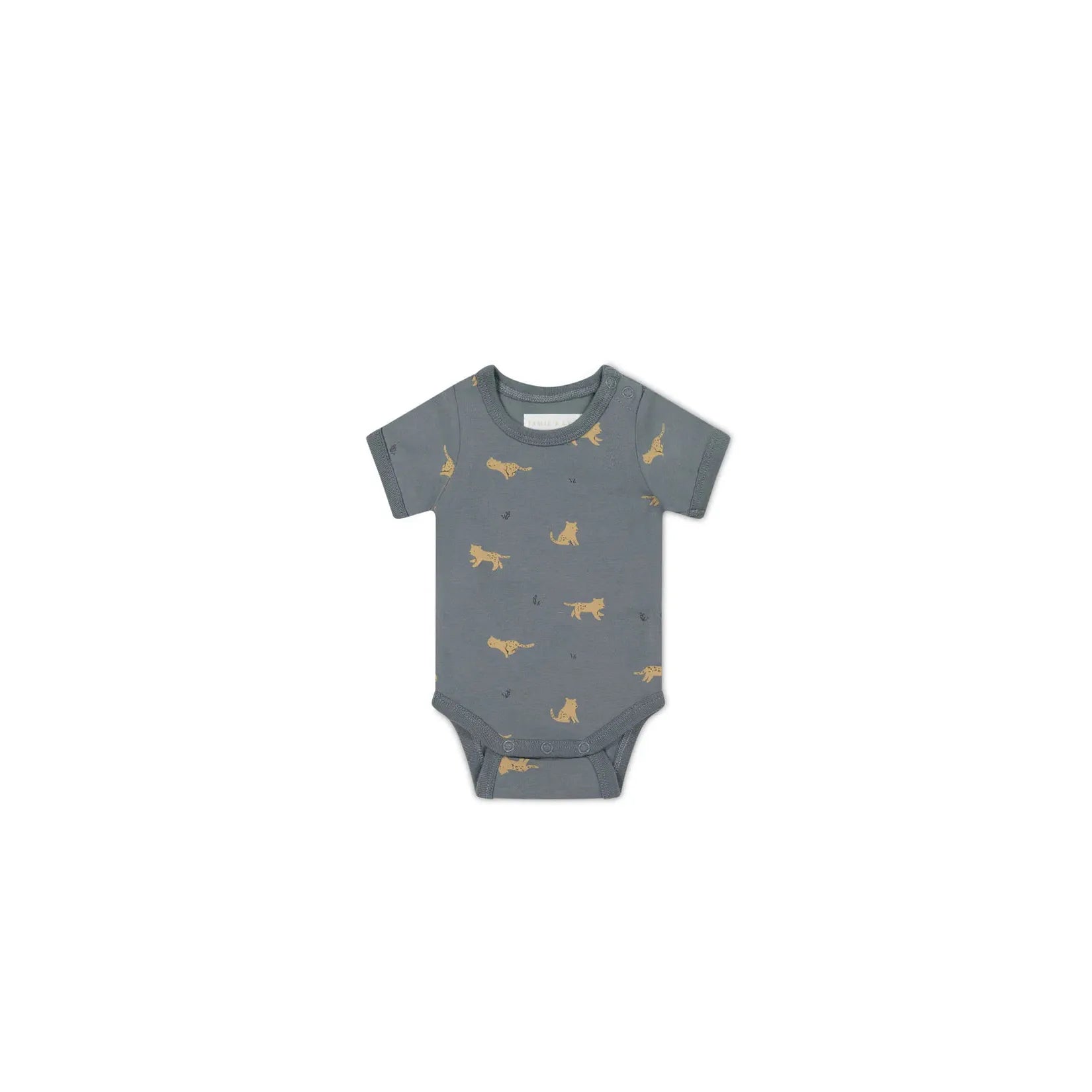 Jamie Kay - Organic Cotton Hudson Short Sleeve Bodysuit - Lenny Leopard Smoke