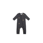Jamie Kay - Organic Cotton Reese Zip Onepiece - Bobbie Bears Black Oyster