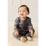 Jamie Kay - Organic Cotton Reese Zip Onepiece - Bobbie Bears Black Oyster