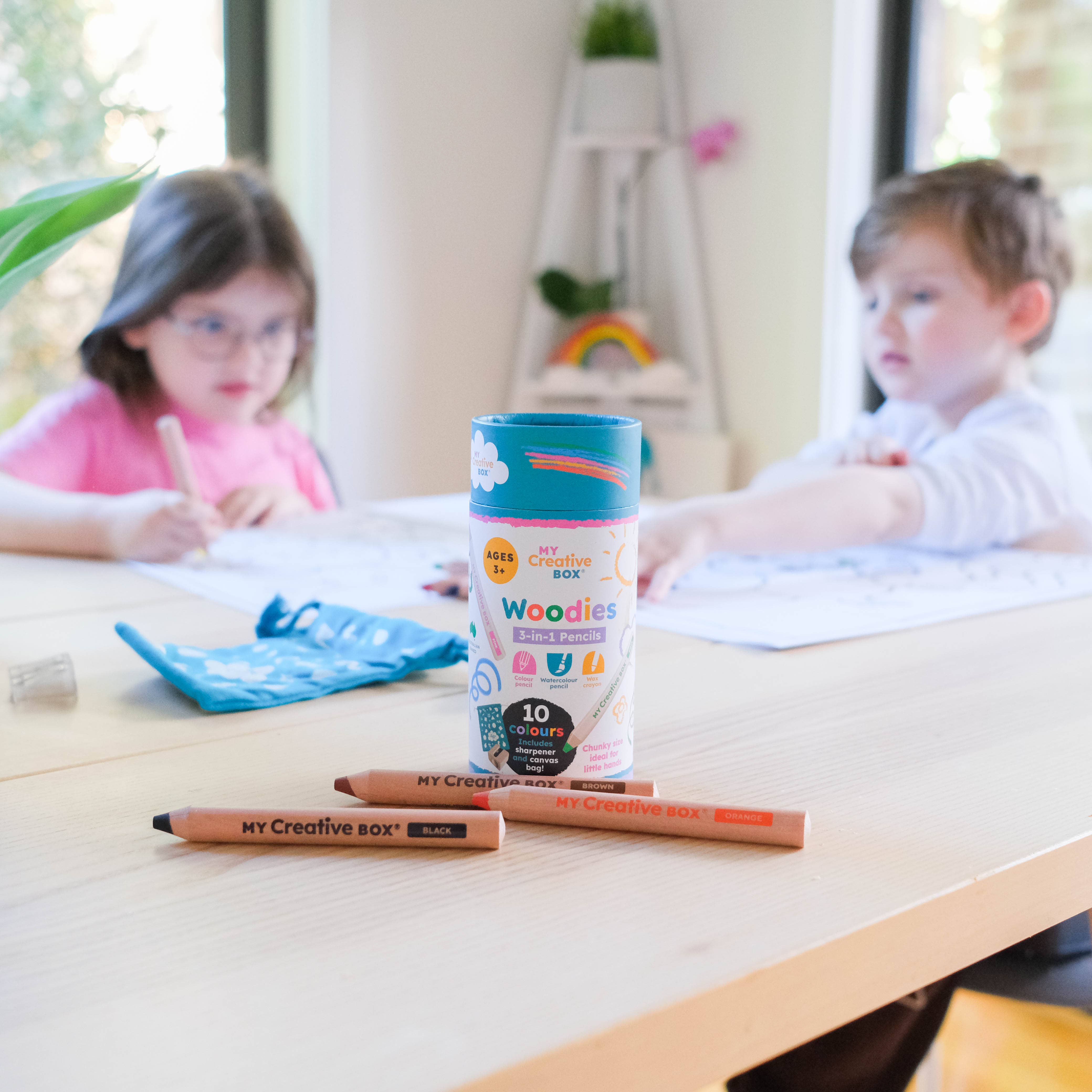 My Creative Box - Woodies 3-in-1 Wooden Pencils | Set of 10