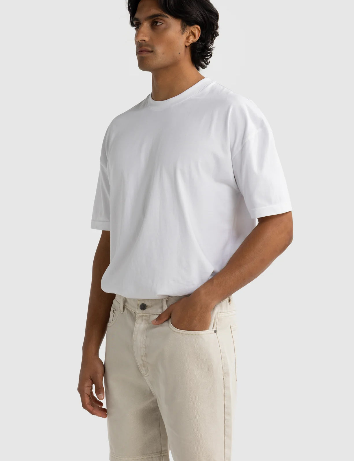 Relaxed Twill Shorts Stone