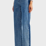 Cleo Contrast Side Panel Jean Mid Blue