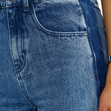 Cleo Contrast Side Panel Jean Mid Blue