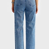 Cleo Contrast Side Panel Jean Mid Blue