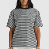 Darla Oversized Stripe T Shirt Charcoal