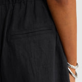 Luna Linen Shorts Black