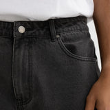 Relaxed Denim Shorts Washed Black