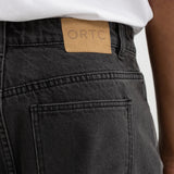 Relaxed Denim Shorts Washed Black