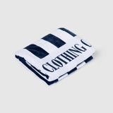 Beach Towel Navy and White Stripes