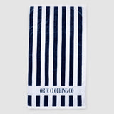 Beach Towel Navy and White Stripes