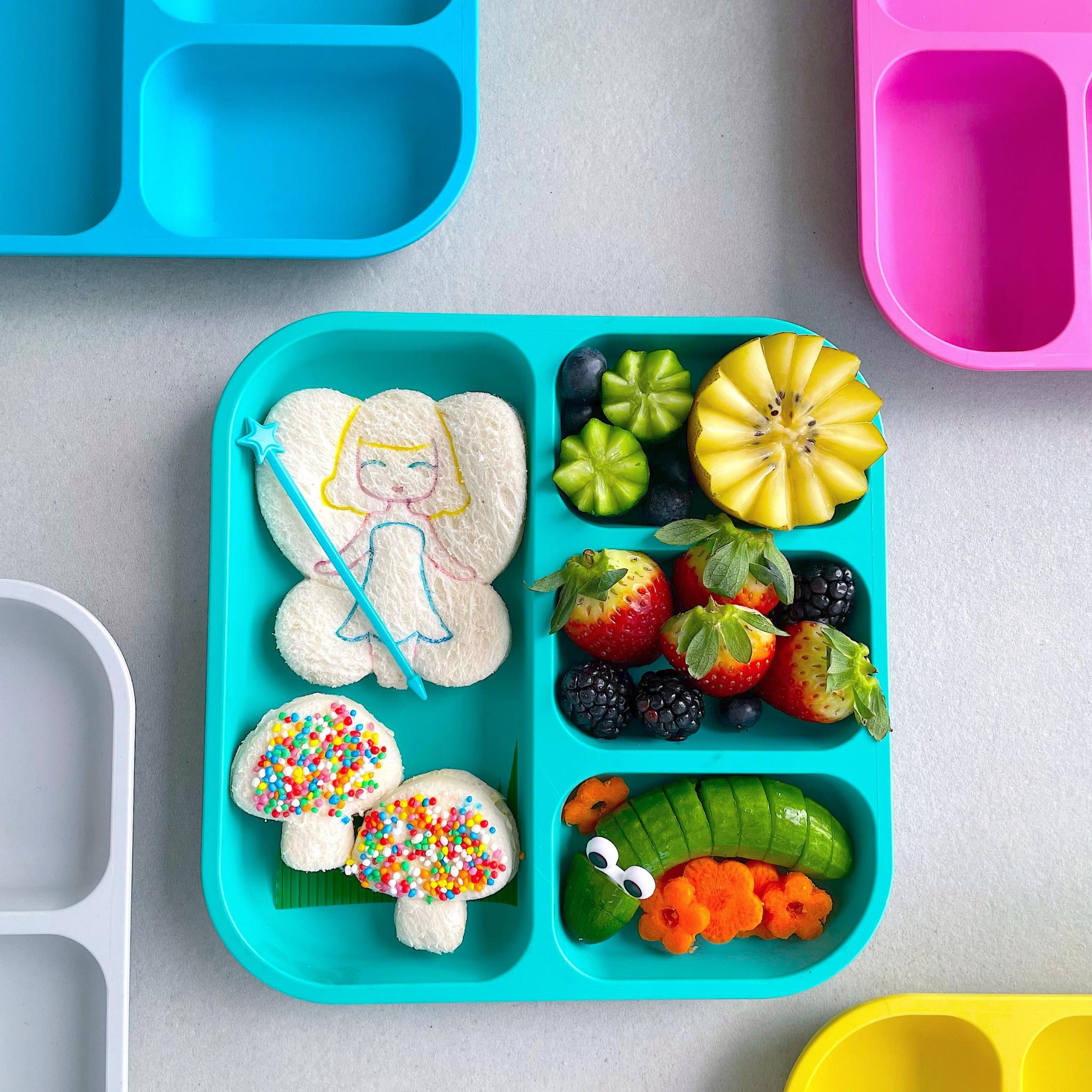 Plant-Based Bento-Style Divided Plates (22x21cm) - Individual - Green