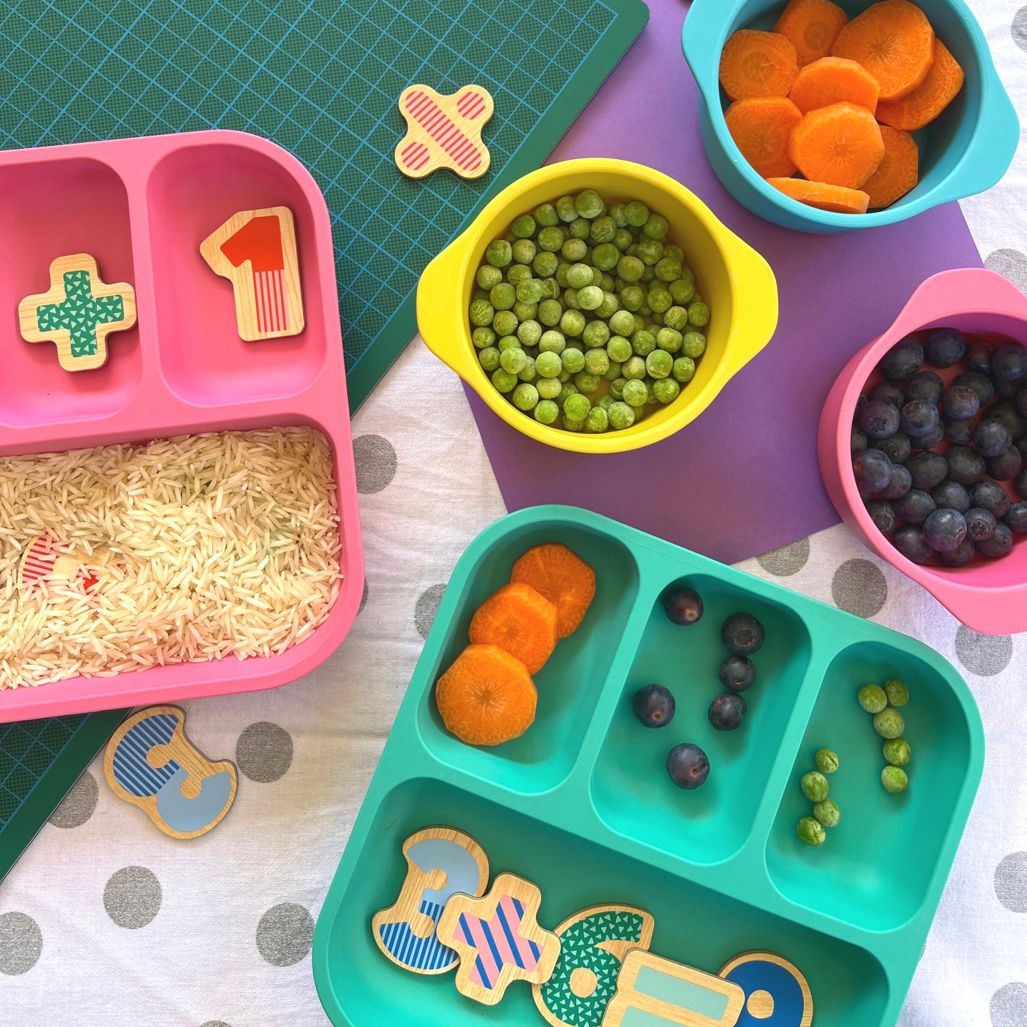 Plant-Based Bento-Style Divided Plates (22x21cm) - Individual - Green