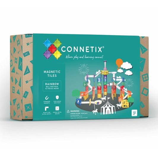 Connetix Magnetic Tiles - 92 Piece Ball Run Pack