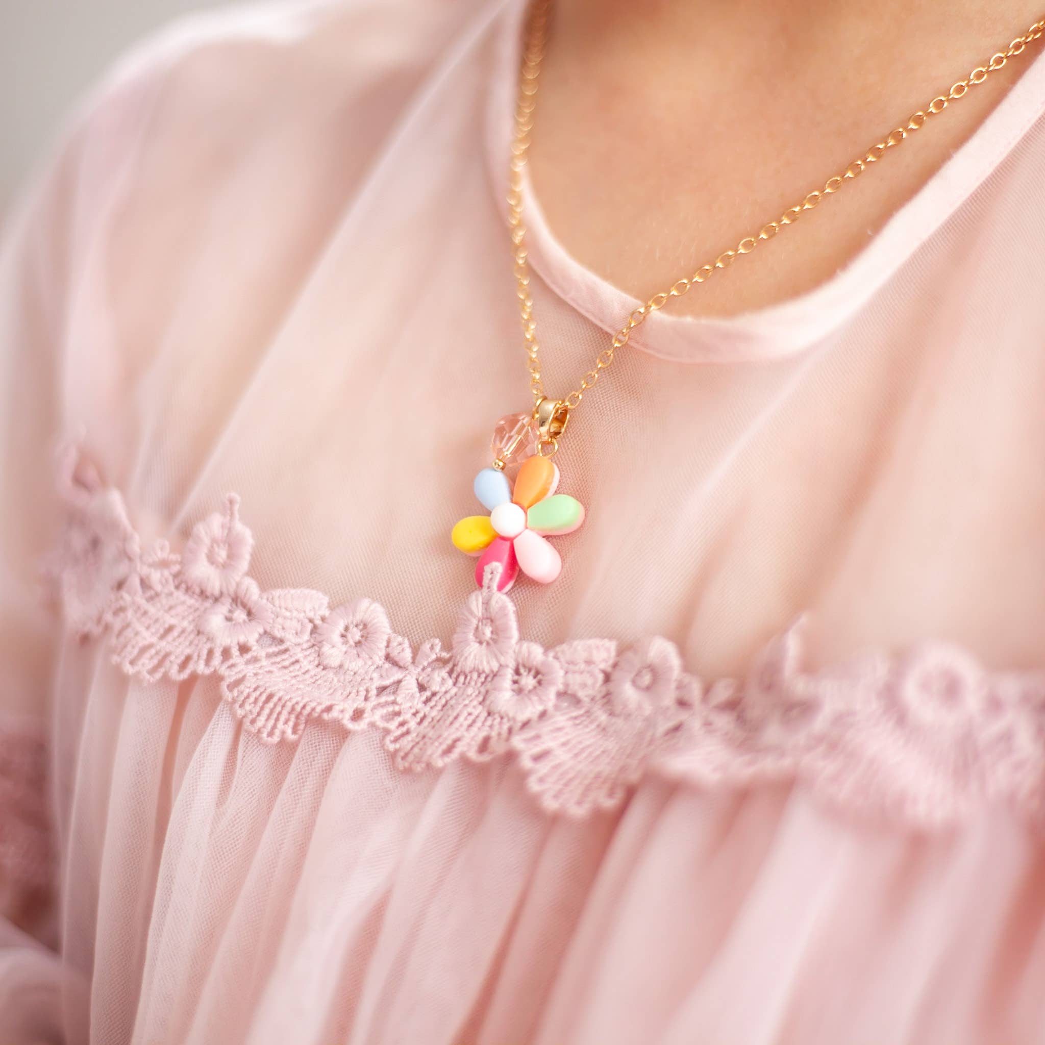 Rainbow Petal Necklace