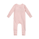 Rib Day or Night Frill Onesie - Pink Clay