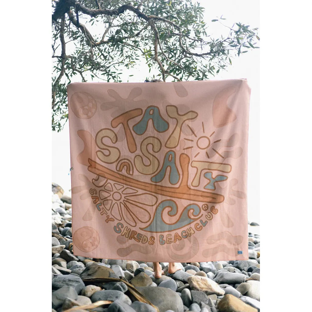 Salty Shreds - Stay Salty waffle microfiber sand free beach mat