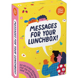 Box of 'Messages for Your Lunchbox' with colorful design and text on a white background