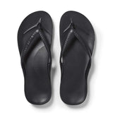 Pair of black sandals on a white background
