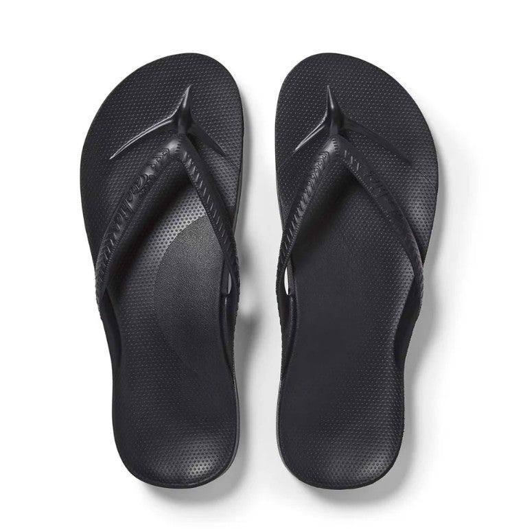 Pair of black sandals on a white background