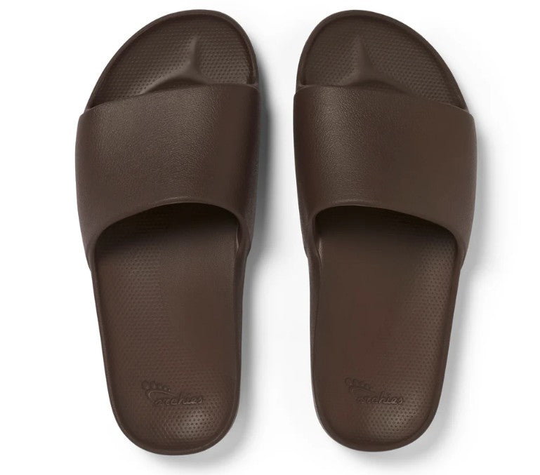 front view of brown slides