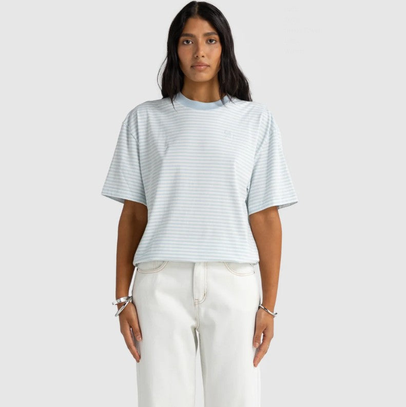 Darla Oversized Stripe T Shirt Powder Blue