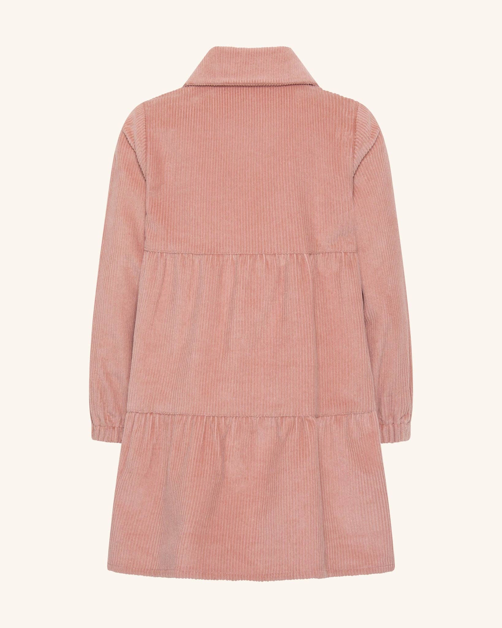 Tiny Tribe - Dusty Rose Corduroy Tiered Dress