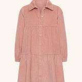 Tiny Tribe - Dusty Rose Corduroy Tiered Dress