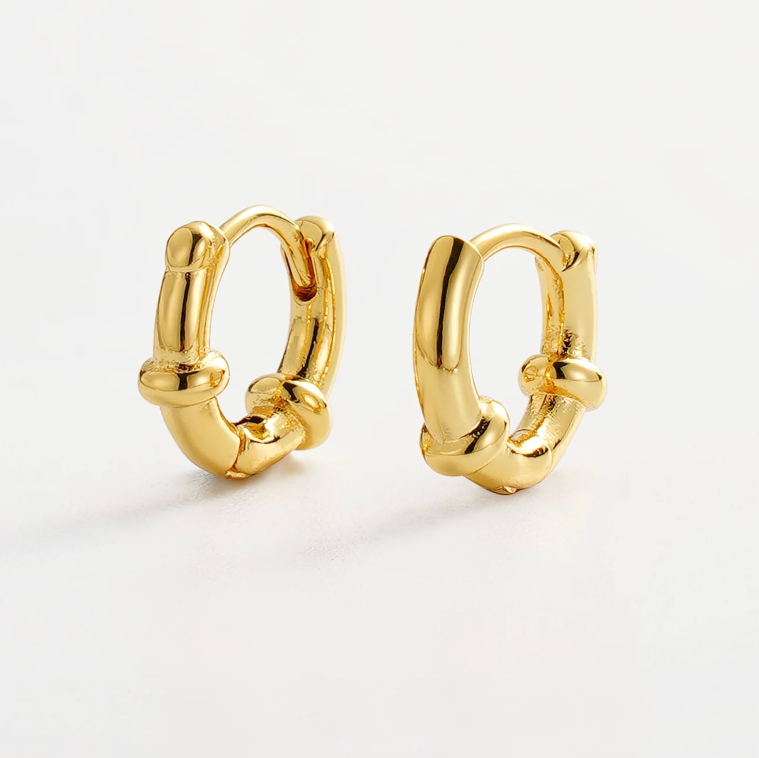 Gold hoop earrings small huggie