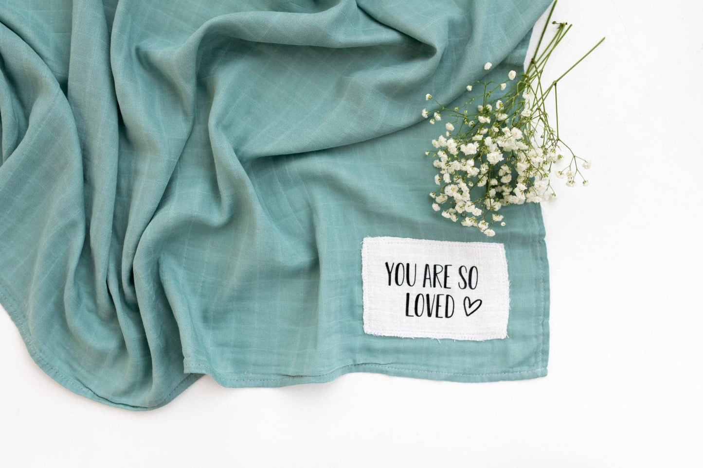 Timber Tinkers - You are so loved Sage Muslin Swaddle