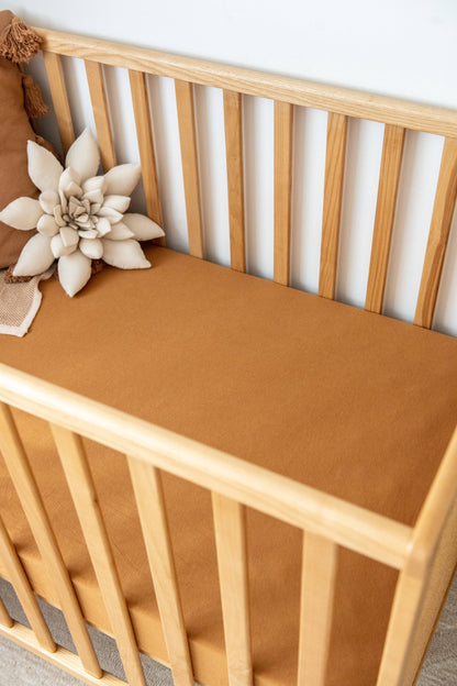 Kiin Baby - Organic Cot Sheet: Rainbow Ivory Umber