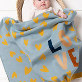 Indus Design -  Love Heart Blanket Blue