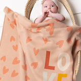 Indus Design - Love Heart Blanket Blush