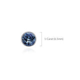 Signature Stud  1 Carat Denim BlueRhodium Plated
