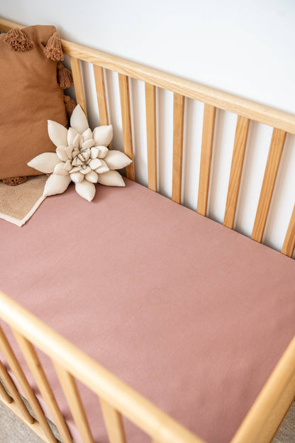 Kiin Baby - Organic Cot Sheet: Rainbow Ivory Umber