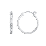 Eternity Mix Hoop Earrings 18mm Crystal Rhodium Plated
