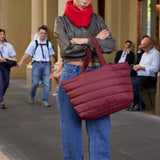 Base Supply - Take It Base Puffer Tote Bag - Burgundy