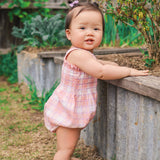 Kynd Baby - Shirred Woven Romper - Check
