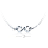 Double Chain Infinity Necklace Rhodium Plated