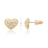 My Jewellery Story - MYJS Pave Heart Stud Earrings made 16k Gold Plated