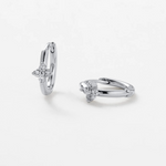 Pair of silver hoop earrings with small crystals