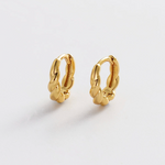 Pair of gold hoop earrings braided loop small